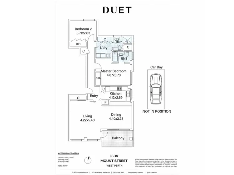 Floorplan of Homely apartment listing, 3B/46 Mount Street, West Perth WA 6005