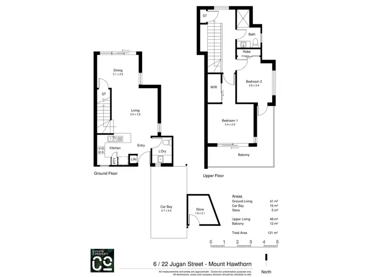Floorplan of Homely townhouse listing, 6/22 Jugan Street, Mount Hawthorn WA 6016