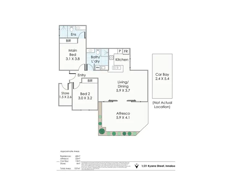 Floorplan of Homely apartment listing, 1/21 Kyarra Street, Innaloo WA 6018