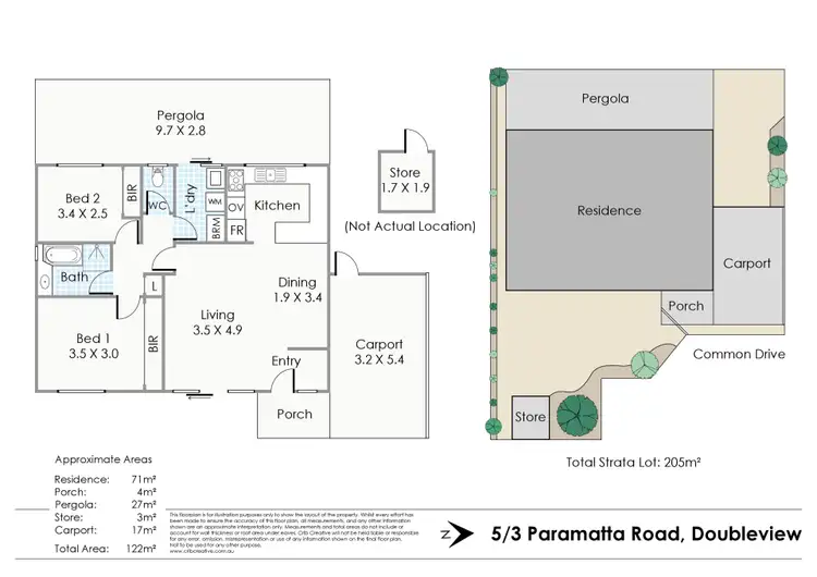 Floorplan of Homely villa listing, 5/3 Paramatta Road, Doubleview WA 6018