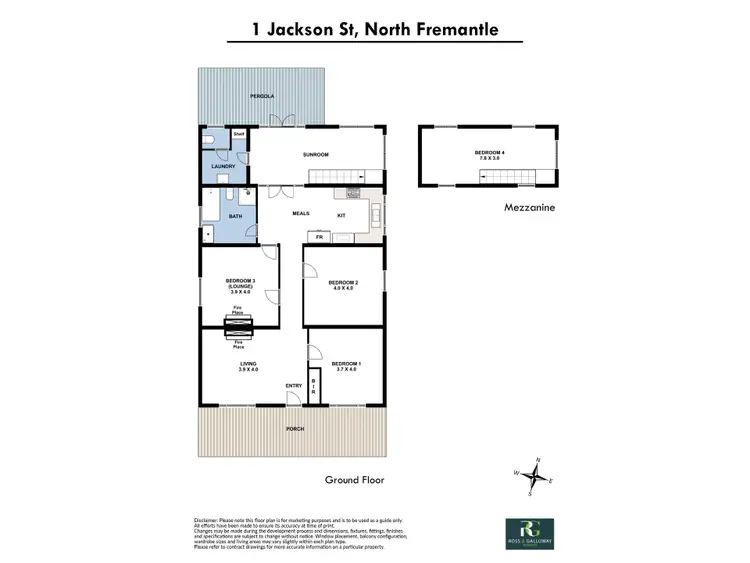 Floorplan of Homely house listing, 1 Jackson Street, North Fremantle WA 6159