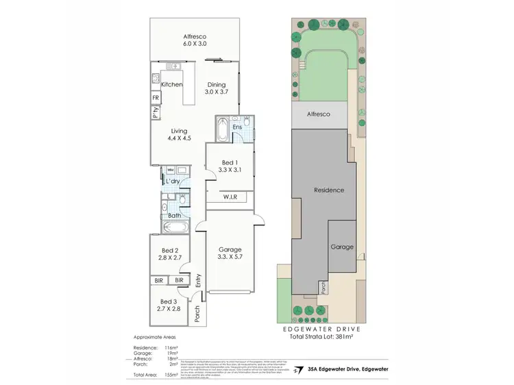 Floorplan of Homely house listing, 35A Edgewater Drive, Edgewater WA 6027