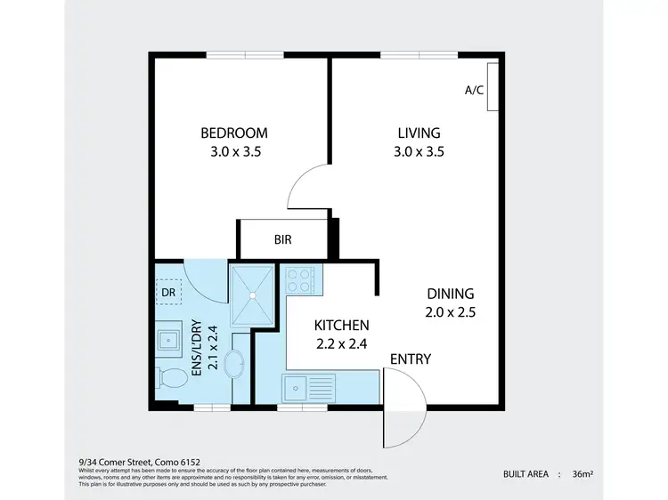 Floorplan of Homely unit listing, 9/34 Comer Street, Como WA 6152