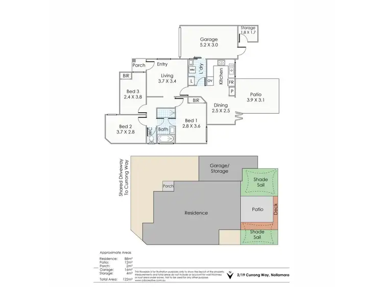 Floorplan of Homely villa listing, 2/19 Currong Way, Nollamara WA 6061
