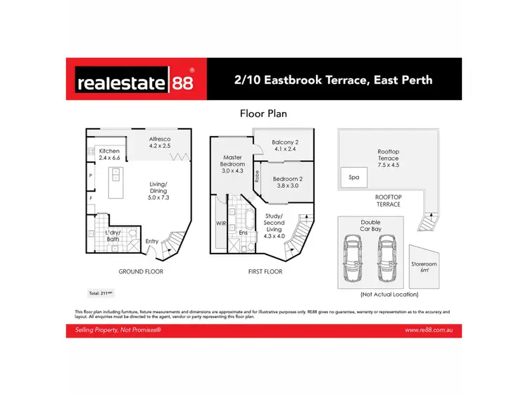 Floorplan of Homely apartment listing, 2/10 Eastbrook Terrace, East Perth WA 6004