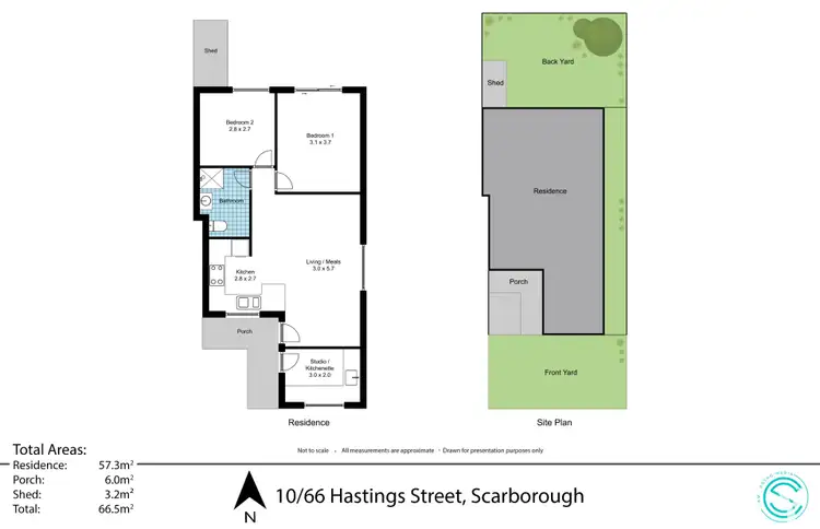 Floorplan of Homely unit listing, 10/66 Hastings Street, Scarborough WA 6019