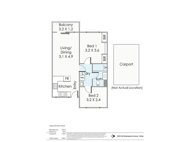 Floorplan of Homely unit listing, 20/81-83 Shakespeare Avenue, Yokine WA 6060