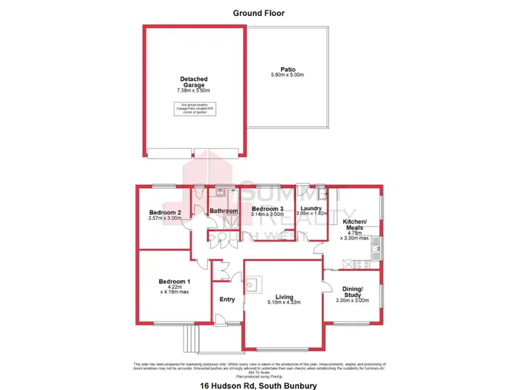 Floorplan of Homely house listing, 16 Hudson Road, South Bunbury WA 6230