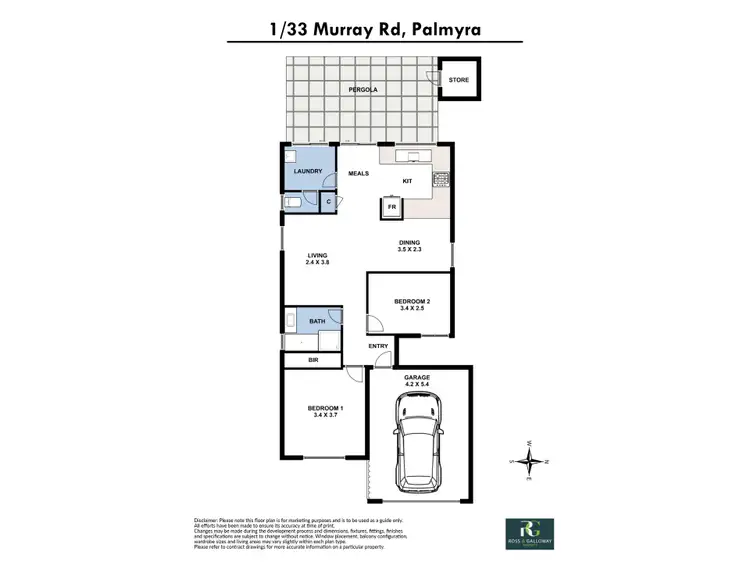 Floorplan of Homely villa listing, 1/33 Murray Road, Palmyra WA 6157