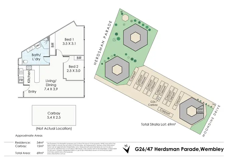 Floorplan of Homely apartment listing, G26/47 Herdsman Parade, Wembley WA 6014