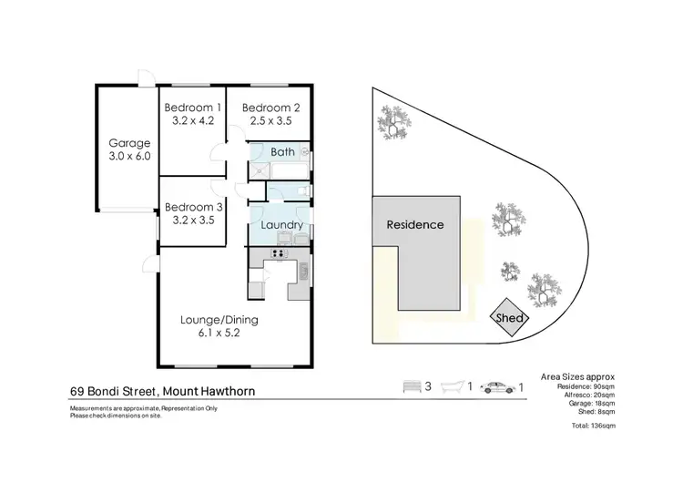 Floorplan of Homely house listing, 69 Bondi Street, Mount Hawthorn WA 6016