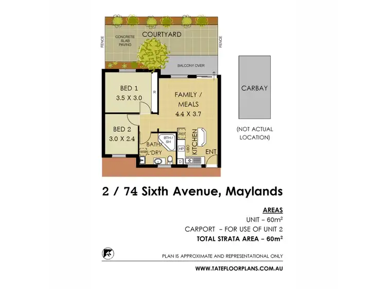 Floorplan of Homely unit listing, 2/74 Sixth Avenue, Maylands WA 6051