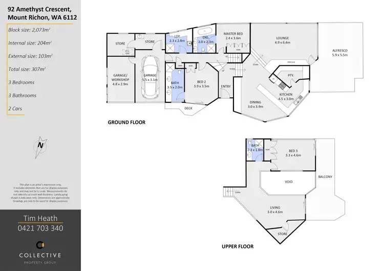 Floorplan of Homely house listing, 92 Amethyst Crescent, Mount Richon WA 6112