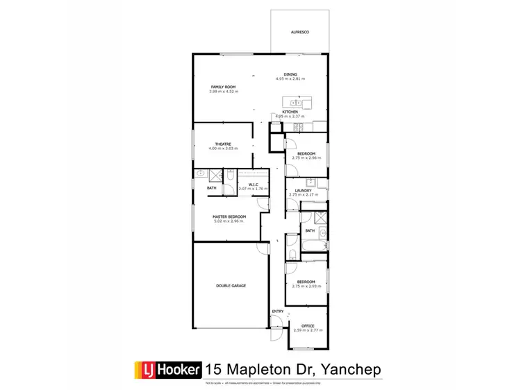 Floorplan of Homely house listing, 15 Mapleton Drive, Yanchep WA 6035