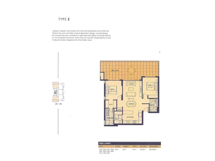 Floorplan of Homely apartment listing, 1301/53 Labouchere Road, South Perth WA 6151
