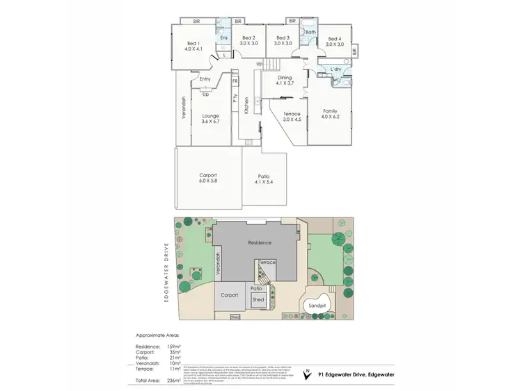 Floorplan of Homely house listing, 91 Edgewater Drive, Edgewater WA 6027