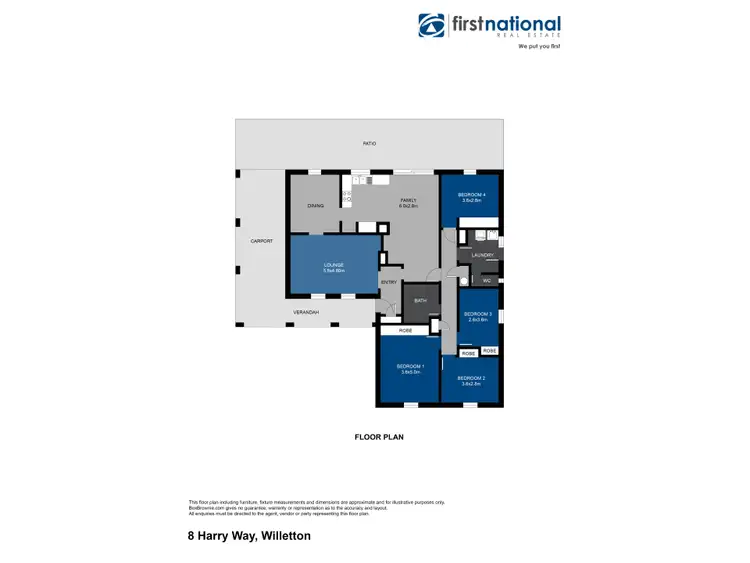 Floorplan of Homely house listing, 8 Harry Way, Willetton WA 6155