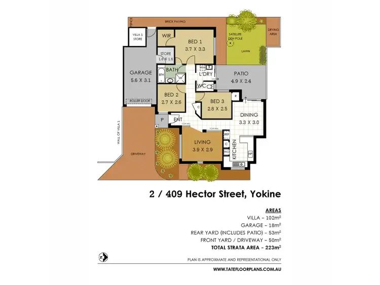 Floorplan of Homely villa listing, 2/409 Hector Street, Yokine WA 6060