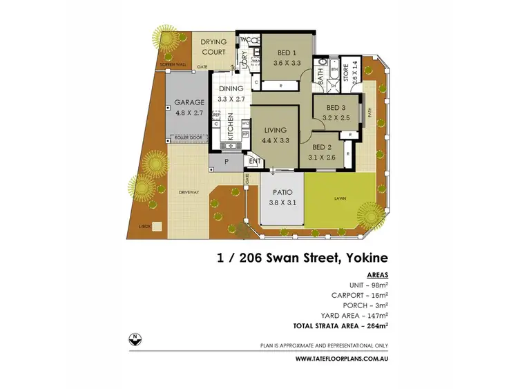 Floorplan of Homely unit listing, 1/206 Swan Street, Yokine WA 6060