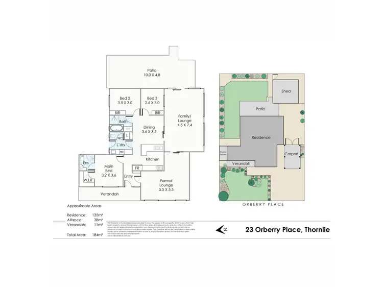 Floorplan of Homely house listing, 23 Orberry Place, Thornlie WA 6108