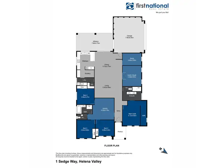 Floorplan of Homely house listing, 1 Sedge Way, Helena Valley WA 6056