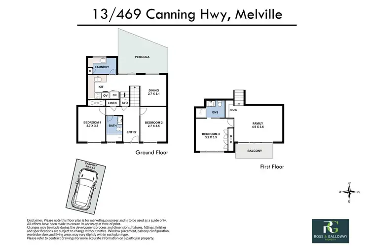 Floorplan of Homely townhouse listing, 13/469 Canning Highway, Melville WA 6156