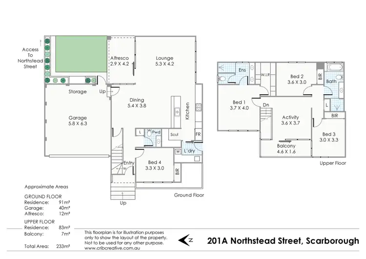 Floorplan of Homely house listing, 201A Northstead Street, Scarborough WA 6019
