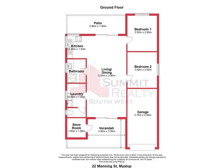 Floorplan of Homely house listing, 22 Manning Street, Myalup WA 6220