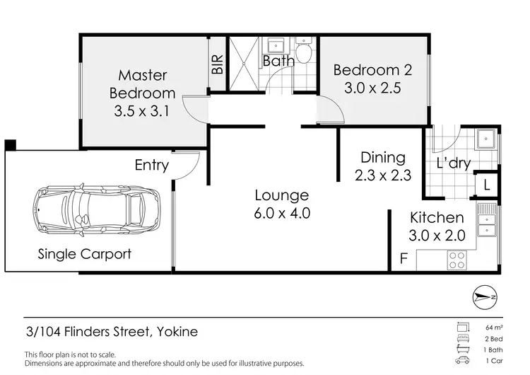 Floorplan of Homely unit listing, 3/104 Flinders Street, Yokine WA 6060