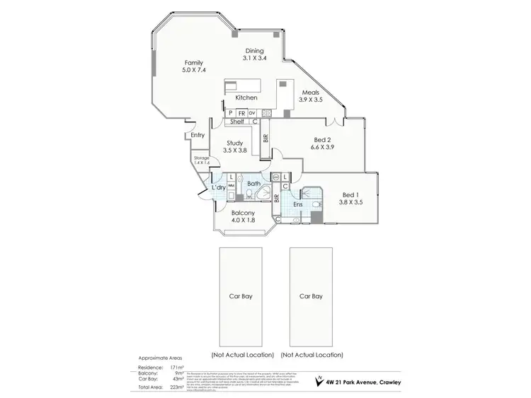Floorplan of Homely apartment listing, 4W/21 Park Avenue, Crawley WA 6009