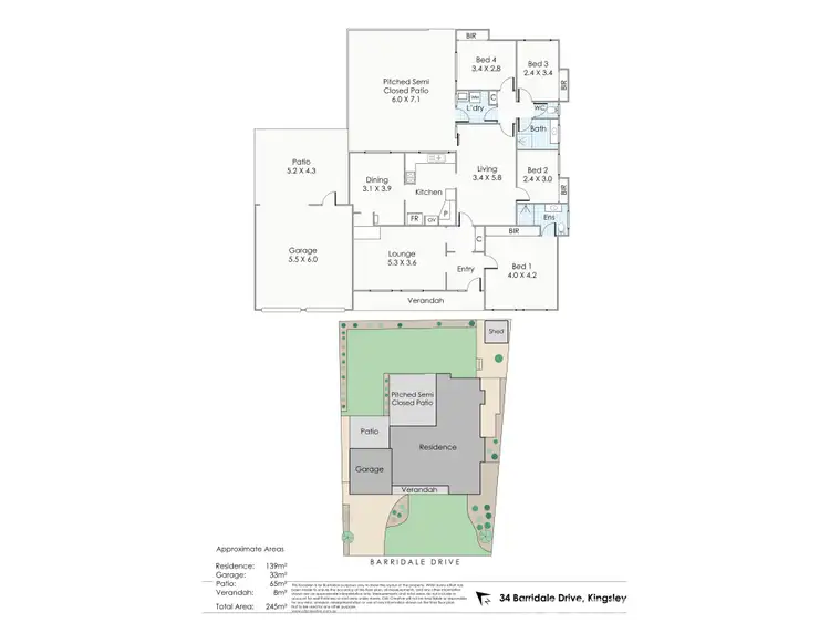 Floorplan of Homely house listing, 34 Barridale Drive, Kingsley WA 6026