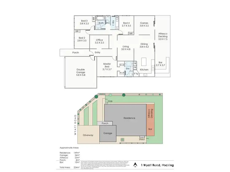 Floorplan of Homely house listing, 1 Wyatt Road, Hocking WA 6065