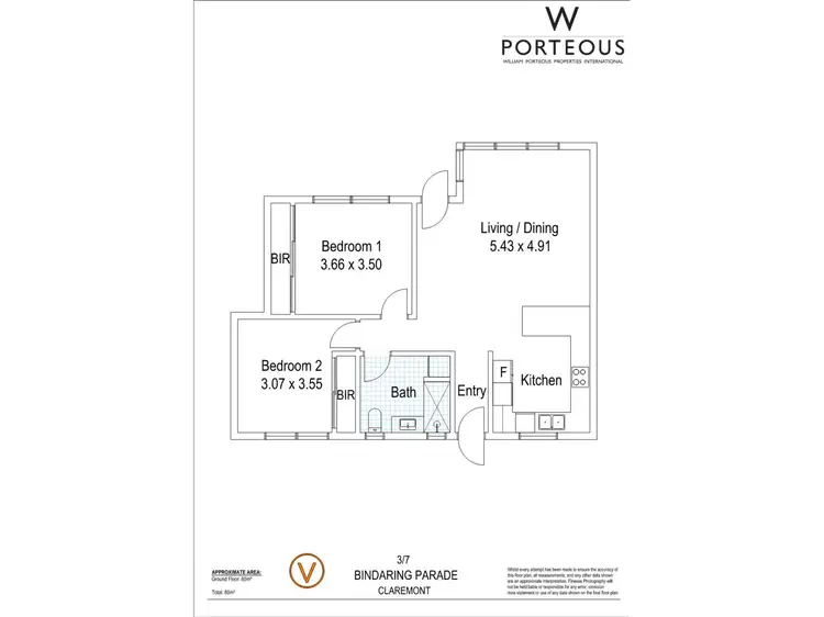 Floorplan of Homely unit listing, 3/7 Bindaring Parade, Claremont WA 6010