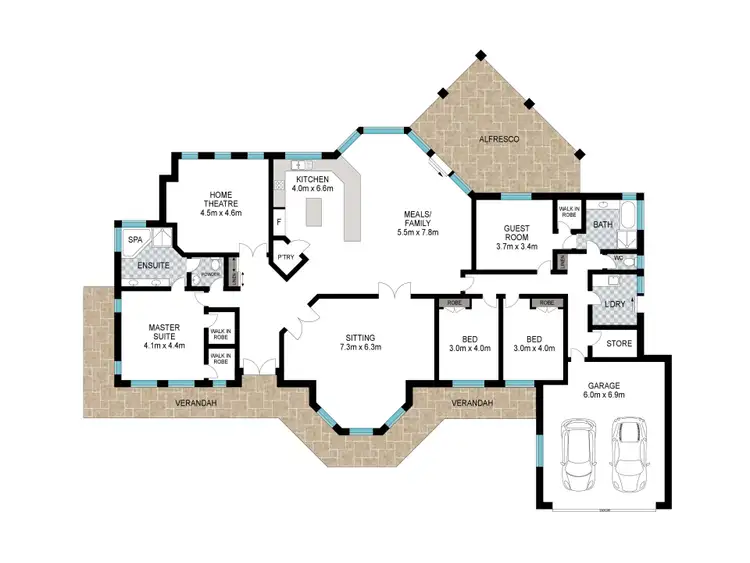Floorplan of Homely house listing, 6 Quonday Way, Dalyellup WA 6230