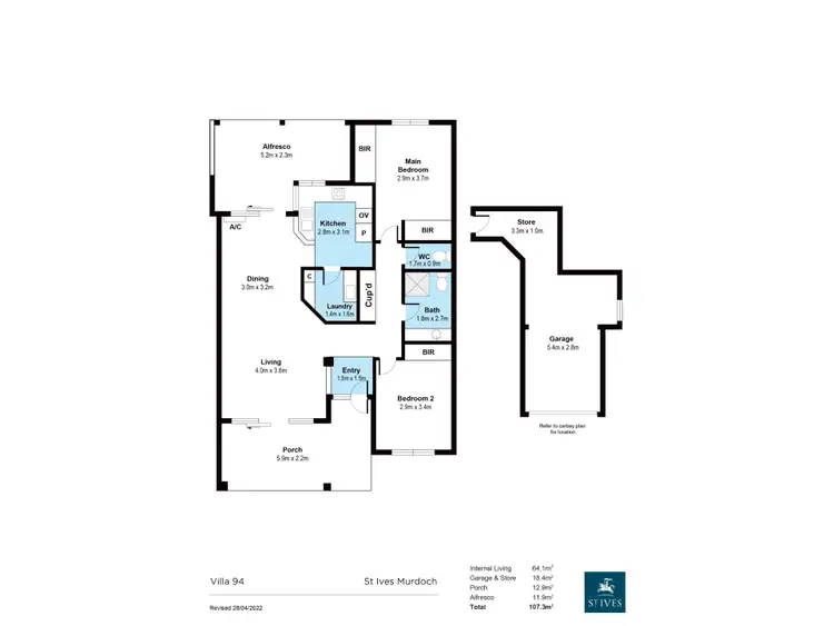 Floorplan of Homely retirement listing, 94/22 Windelya Road, Murdoch WA 6150