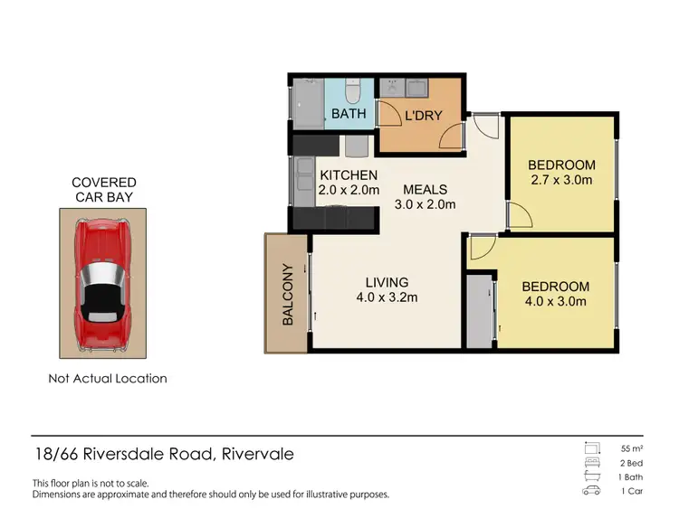 Floorplan of Homely unit listing, 18/66 Riversdale Road, Rivervale WA 6103