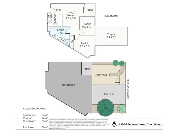 Floorplan of Homely unit listing, 9W/24 Pearson Street, Churchlands WA 6018