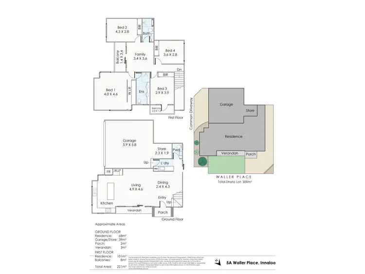Floorplan of Homely townhouse listing, 5A Waller Place, Innaloo WA 6018