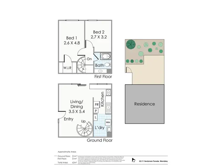 Floorplan of Homely townhouse listing, 53/11 Herdsman Parade, Wembley WA 6014