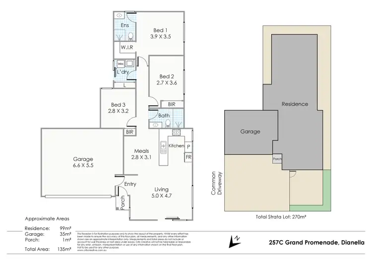 Floorplan of Homely villa listing, 257C Grand Promenade, Dianella WA 6059