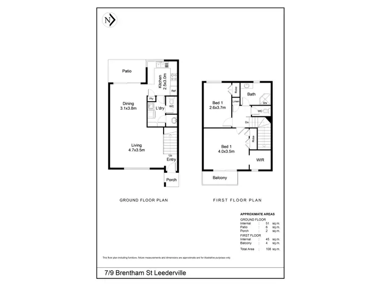 Floorplan of Homely townhouse listing, 7/9 Brentham Street, Leederville WA 6007