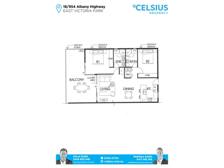 Floorplan of Homely apartment listing, 18/954 Albany Highway, East Victoria Park WA 6101
