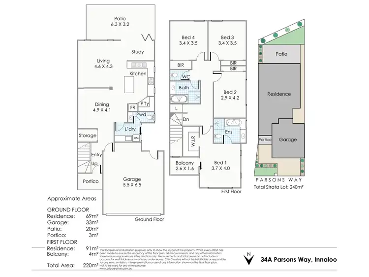 Floorplan of Homely house listing, 34A Parsons Way, Innaloo WA 6018