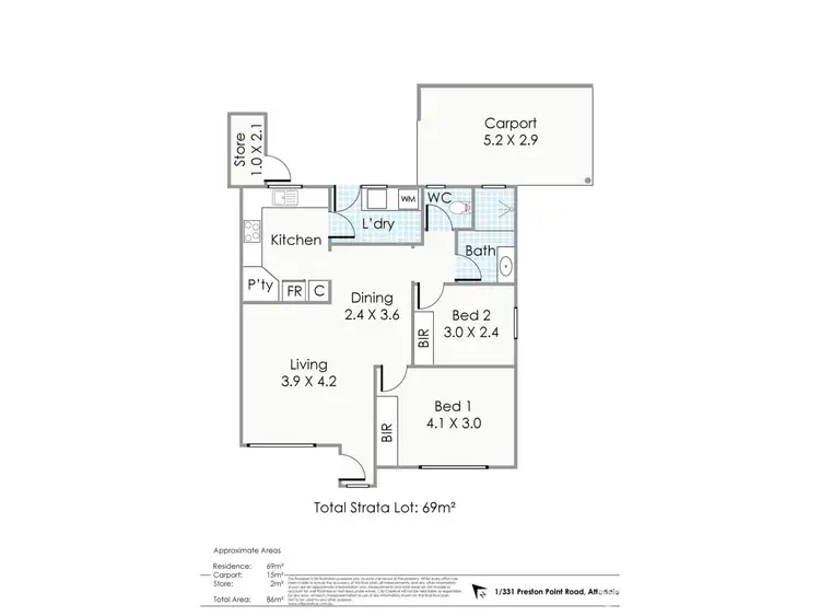 Floorplan of Homely villa listing, 1/331 Preston Point Road, Attadale WA 6156