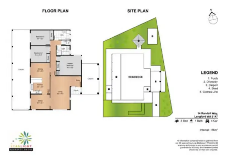 Floorplan of Homely house listing, 14 Randall Way, Langford WA 6147