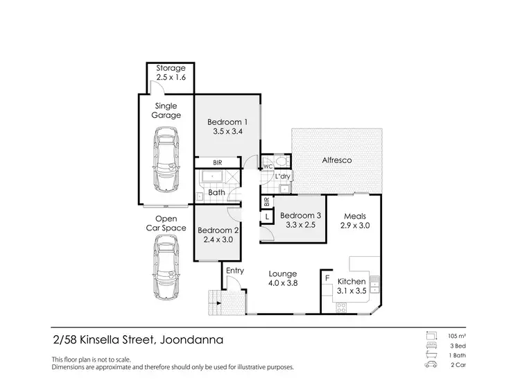 Floorplan of Homely villa listing, 2/58 Kinsella Street, Joondanna WA 6060