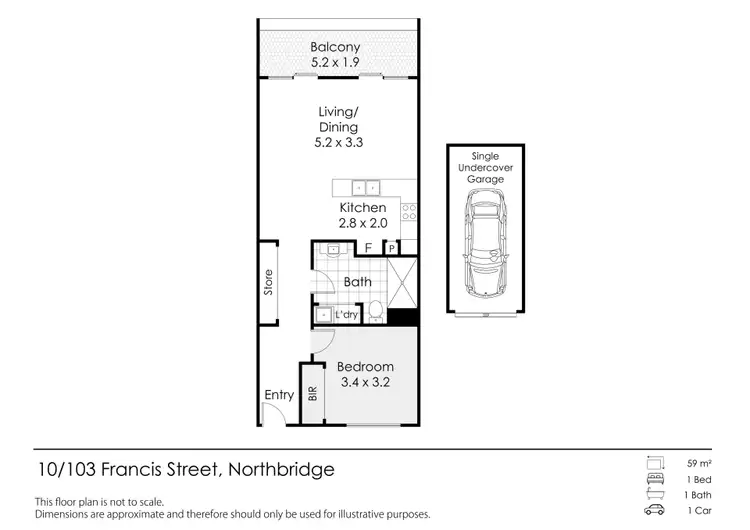 Floorplan of Homely apartment listing, 10/103 Francis Street, Northbridge WA 6003