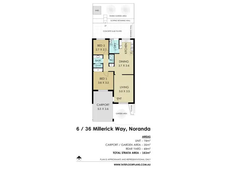 Floorplan of Homely unit listing, 6/36 Milllerick Way, Noranda WA 6062