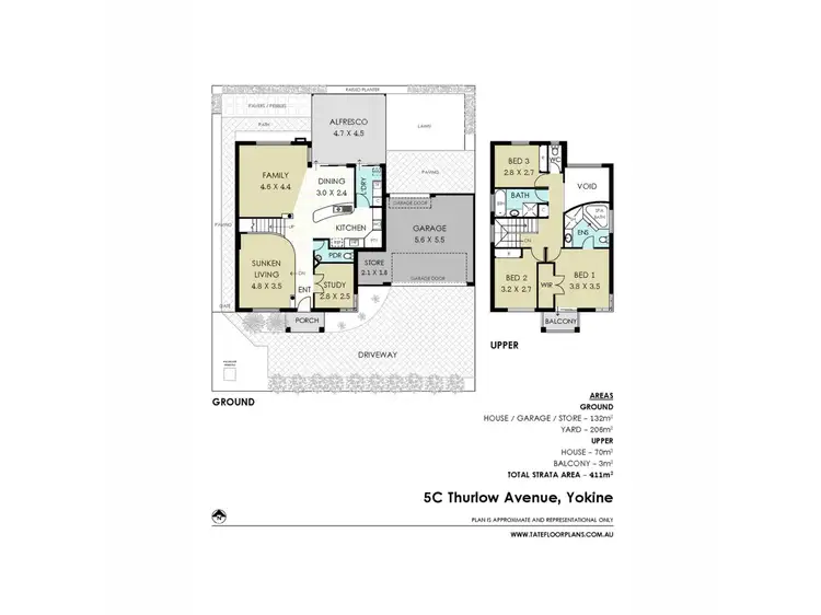 Floorplan of Homely townhouse listing, 5c Thurlow Avenue, Yokine WA 6060