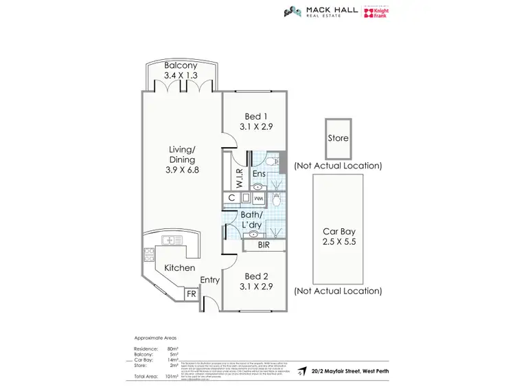 Floorplan of Homely apartment listing, 20/2 Mayfair Street, West Perth WA 6005